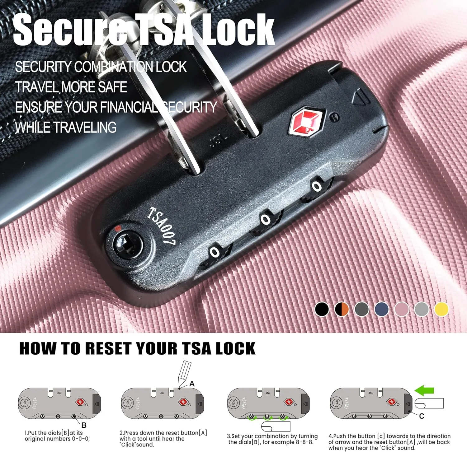 Explorer Light Weight Luggage Hardside Expandable Luggage Spinner Wheels Luggage Suitcase W/TSA Lock 3-Piece Luggage Set, Include 20" Carry on Luggage Suitecase (20in/24in/28in), Dark Pink