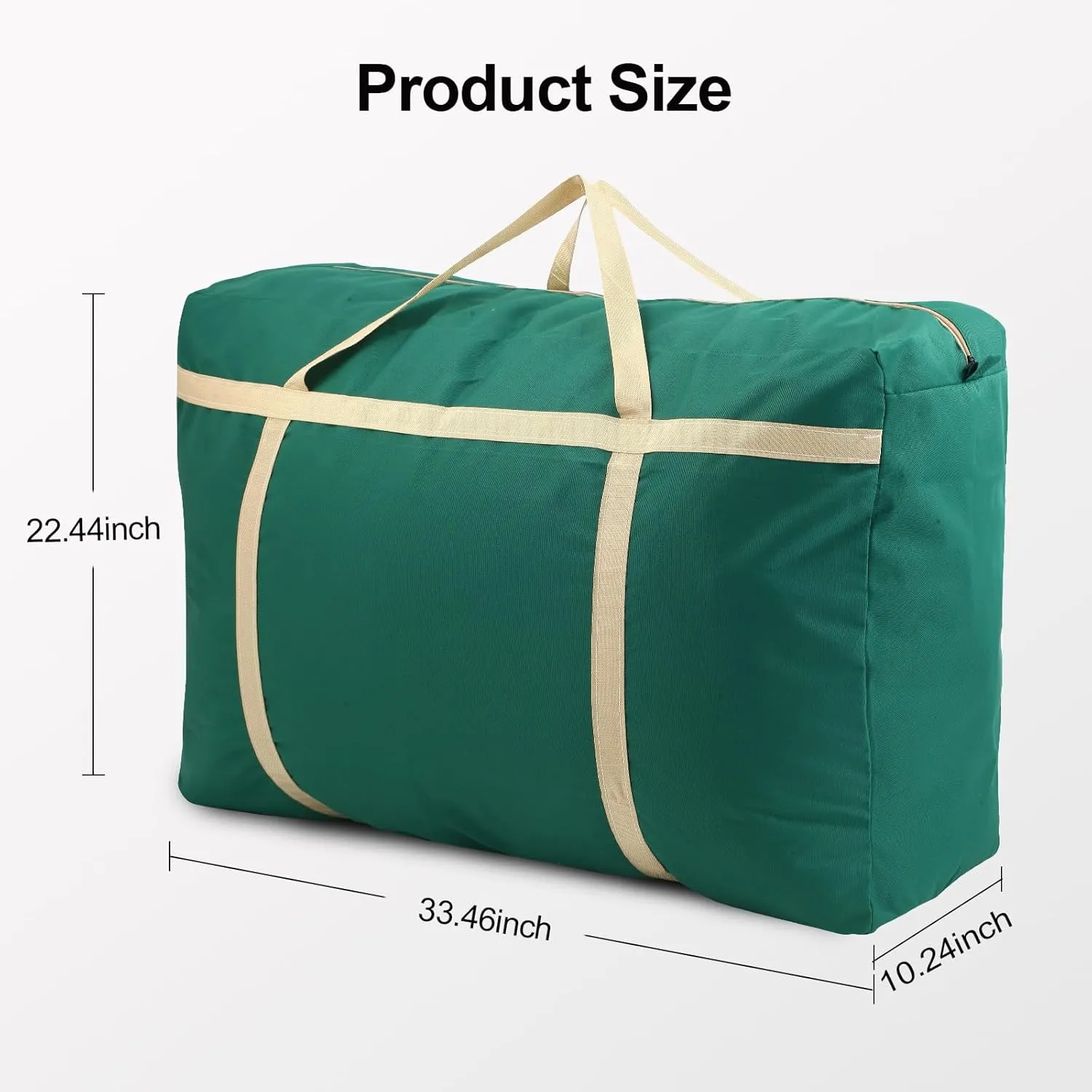 Extra Large Moving Bags,Oversized Moving Supplies Storage Bags,Space Saver Totes,Heavy Duty Packing Bag with Sturdy Zippers and Strong Handles,Moving Boxes Alternativ (Darkgreen,2Pack)