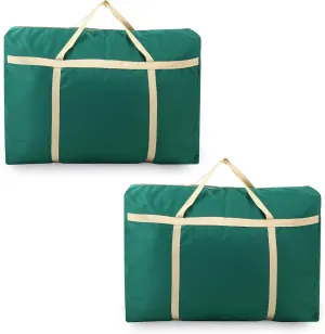Extra Large Moving Bags,Oversized Moving Supplies Storage Bags,Space Saver Totes,Heavy Duty Packing Bag with Sturdy Zippers and Strong Handles,Moving Boxes Alternativ (Darkgreen,2Pack)