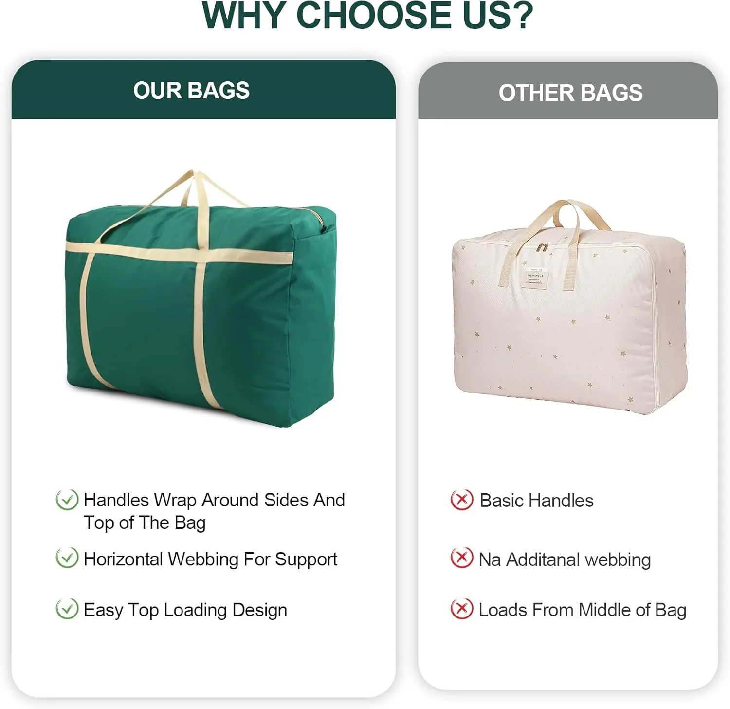 Extra Large Moving Bags,Oversized Moving Supplies Storage Bags,Space Saver Totes,Heavy Duty Packing Bag with Sturdy Zippers and Strong Handles,Moving Boxes Alternativ (Darkgreen,2Pack)