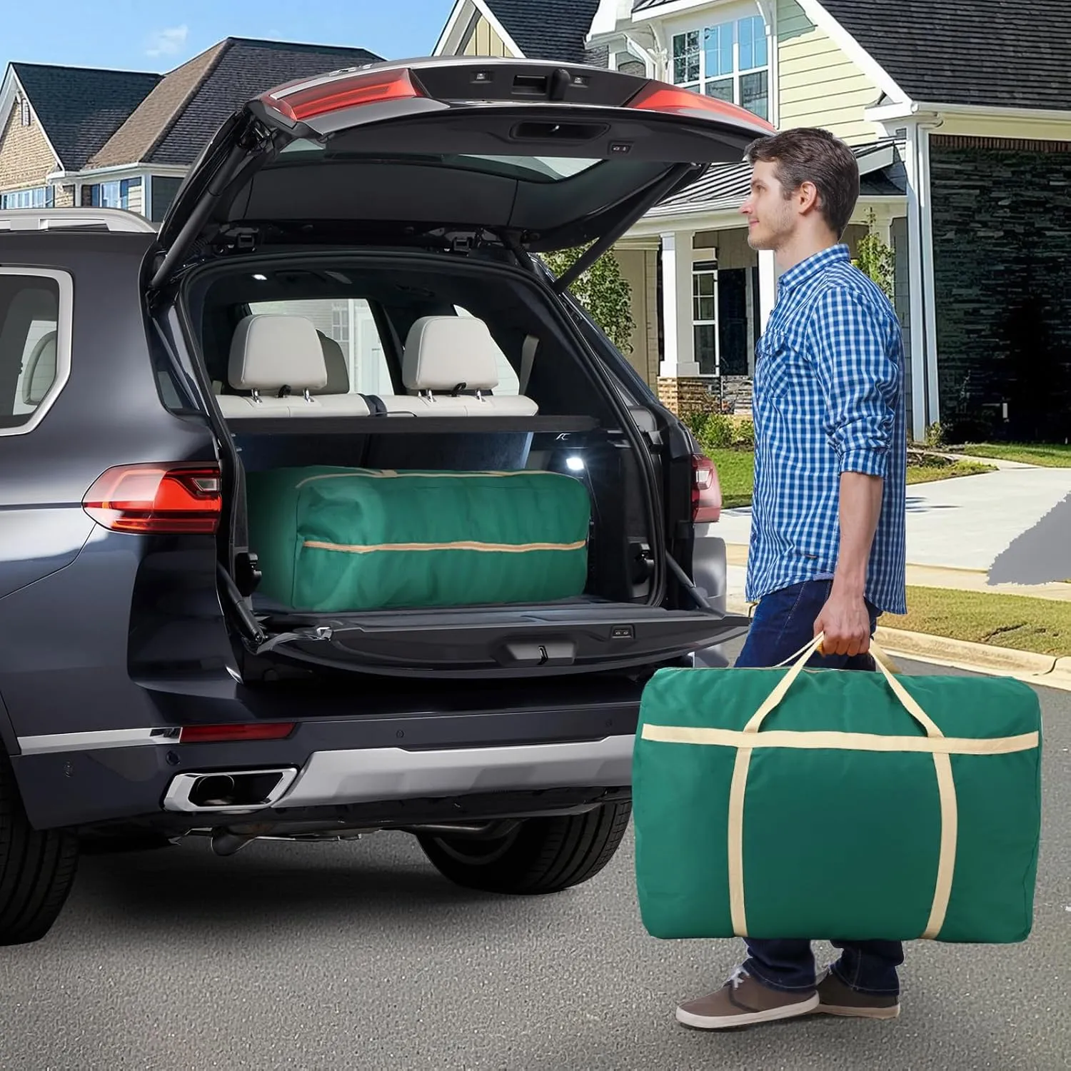 Extra Large Moving Bags,Oversized Moving Supplies Storage Bags,Space Saver Totes,Heavy Duty Packing Bag with Sturdy Zippers and Strong Handles,Moving Boxes Alternativ (Darkgreen,2Pack)