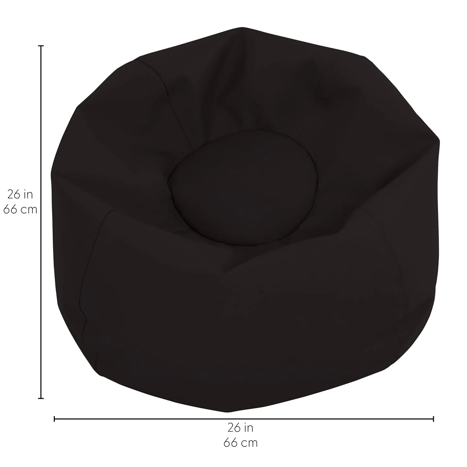 Factory Direct Partners 10477-BK SoftScape Classic 26" Junior Bean Bag Chair, Furniture for Kids, Libraries or Home - Black