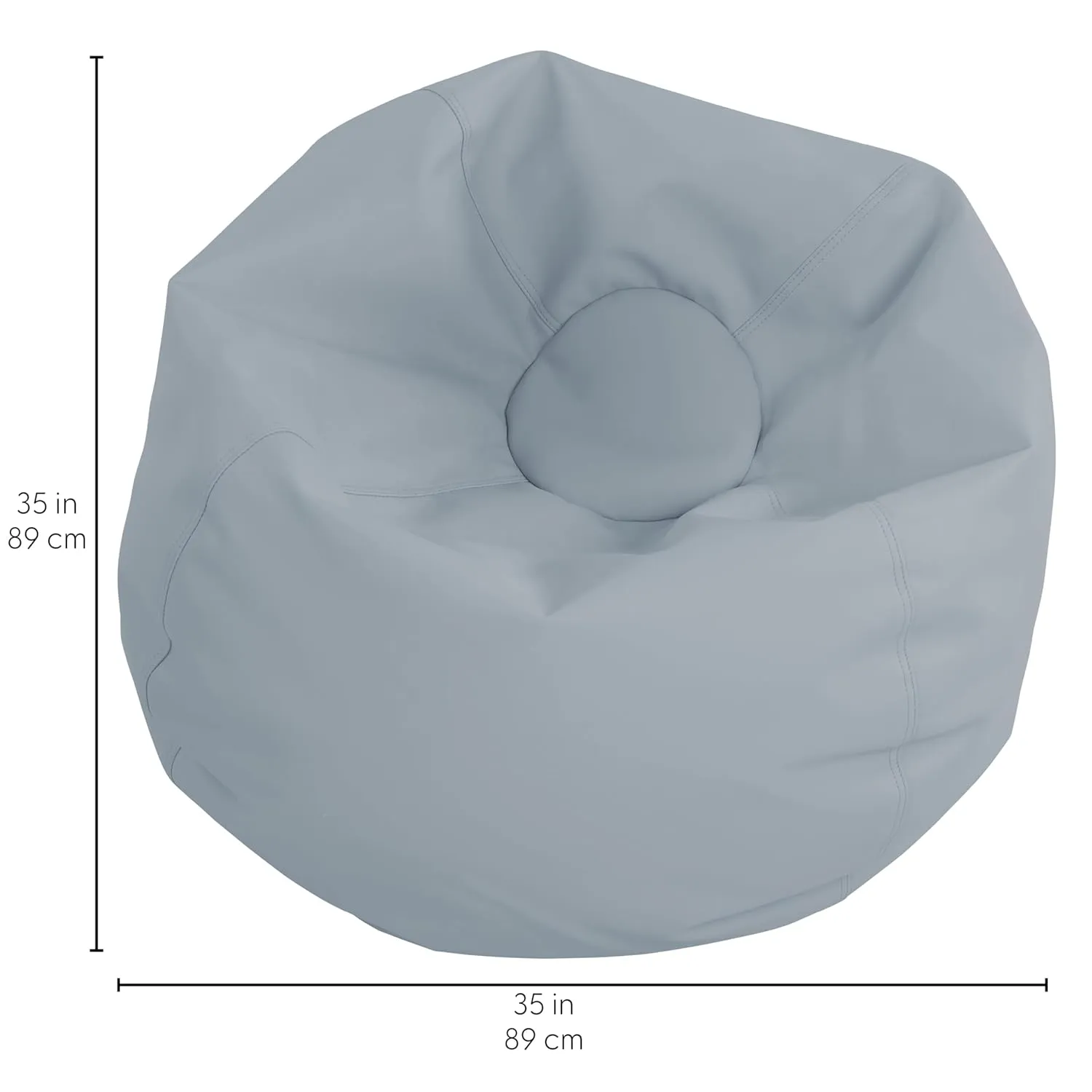 Factory Direct Partners 10478-GY SoftScape Classic 35" Junior Bean Bag Chair, Furniture for Kids, Libraries or Home - Gray