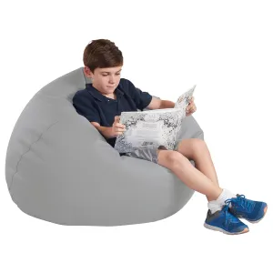 Factory Direct Partners 10478-GY SoftScape Classic 35" Junior Bean Bag Chair, Furniture for Kids, Libraries or Home - Gray