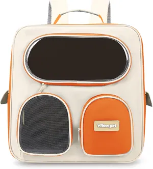 Fashion Pet Bubble Backpack Carrier Travel Medical Bag Soft Sided Space Capsule Canned Window Design for Dog Cat Love to Explore (Orange, One Size)