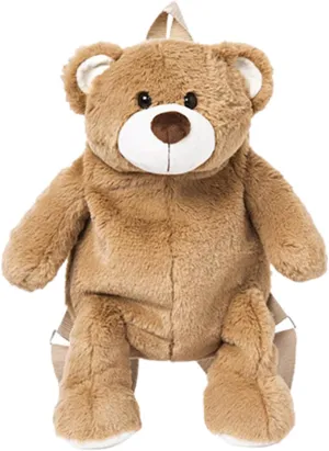 Faux Fur Stuffed Teddy Bear Shaped Backpack Plush Storage Bag with Adjustable Straps Practical Crossbody Shoulder Bag