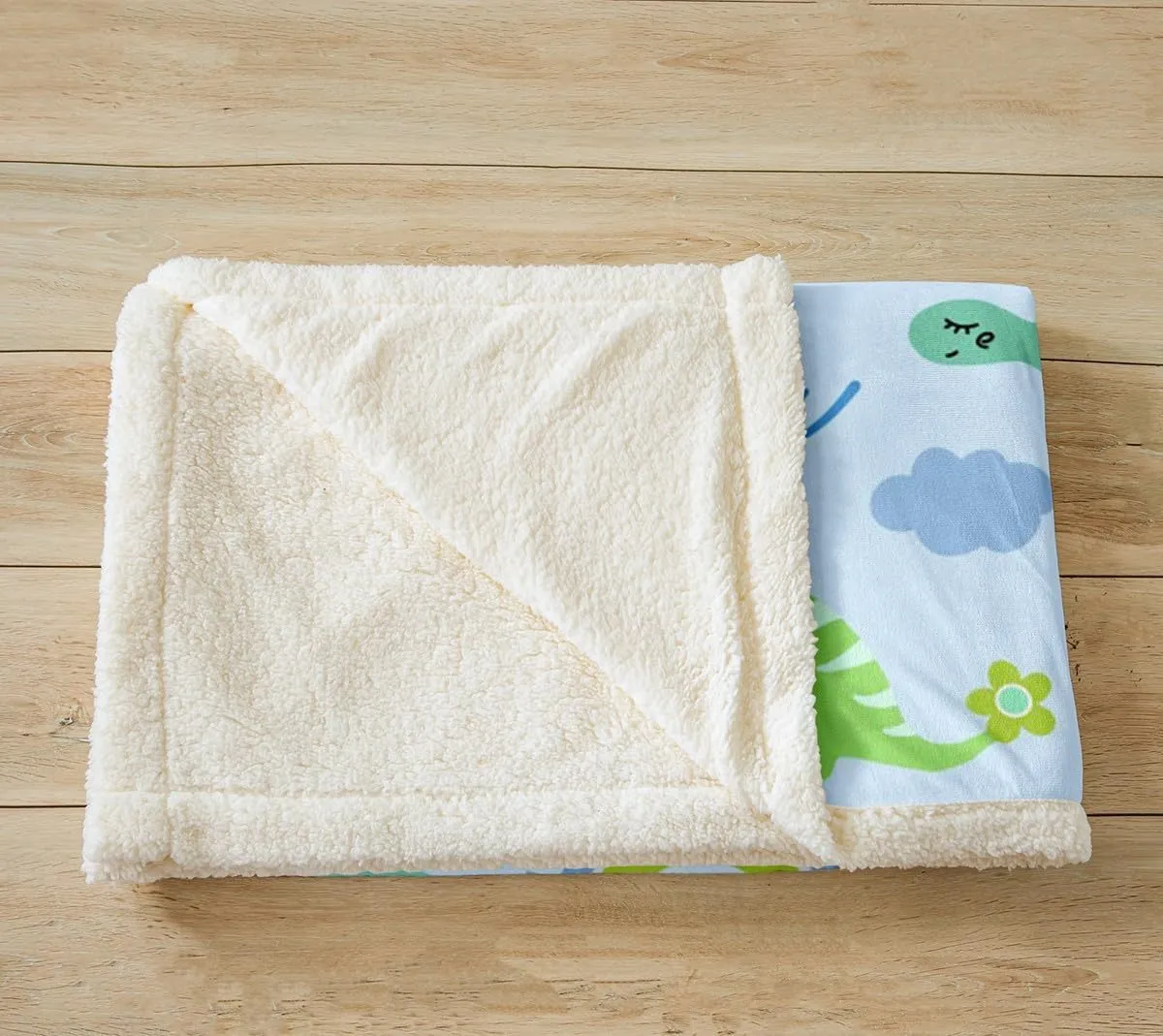 Feelyou Boys Dinosaur Toddler Sherpa Blanket Girls Blue Green Dinosaurs Fleece Throw Blanket Cute Cartoon Dino Rainbow Fuzzy Blanket for Sofa Bed Couch Kids Room Decor,Baby 30x40 Inches