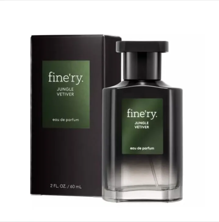 Fine'ry Men's Eau De Cologne – Jungle Vetiver Scent, 2 fl oz