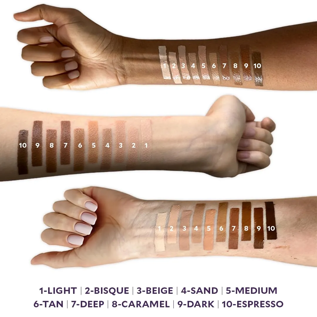 Fièra Luxury Concealer & Foundation with Anti-Aging Ingredients - Full Coverage for Dark Circles, Wrinkles, Fine Lines, and Spots, All-Day Wear For Mature Skin - Medium, 0.5 FL. OZ. / 15 ML
