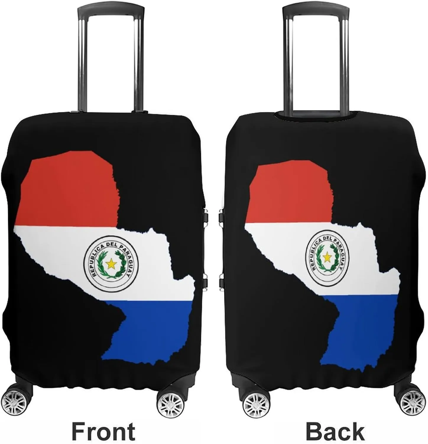 Flag Map of Paraguay Custom Luggage Covers Elastic Travel Suitcase Protector Case Fit 20-30 Inch Baggage