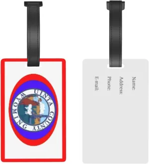 Flag of Uinta County, Wyoming Luggage Tags for Suitcases Travel Tags ID Labels for Women Men Travel Bag Luggage Accessories