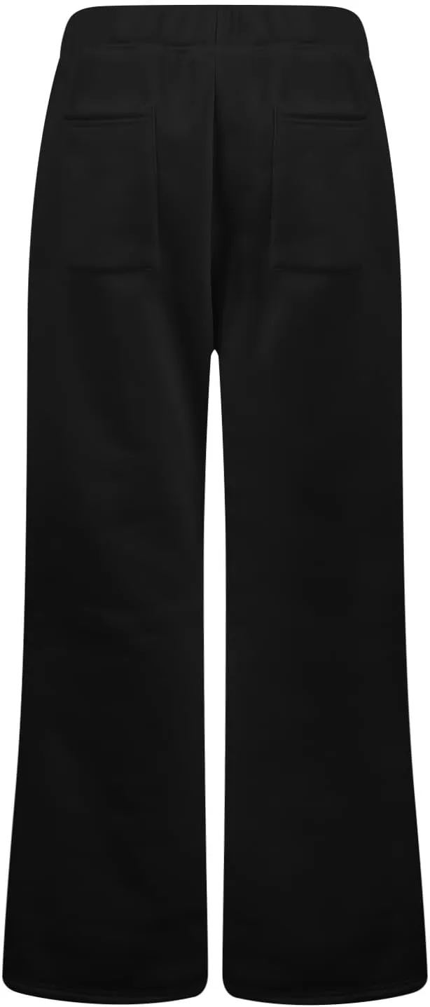 Flare Sweatpants Women Fleece Lined Comfy Warm Wide Leg Sweatpants Casual Soft Elastic High Waisted Flare Yoga Pants
