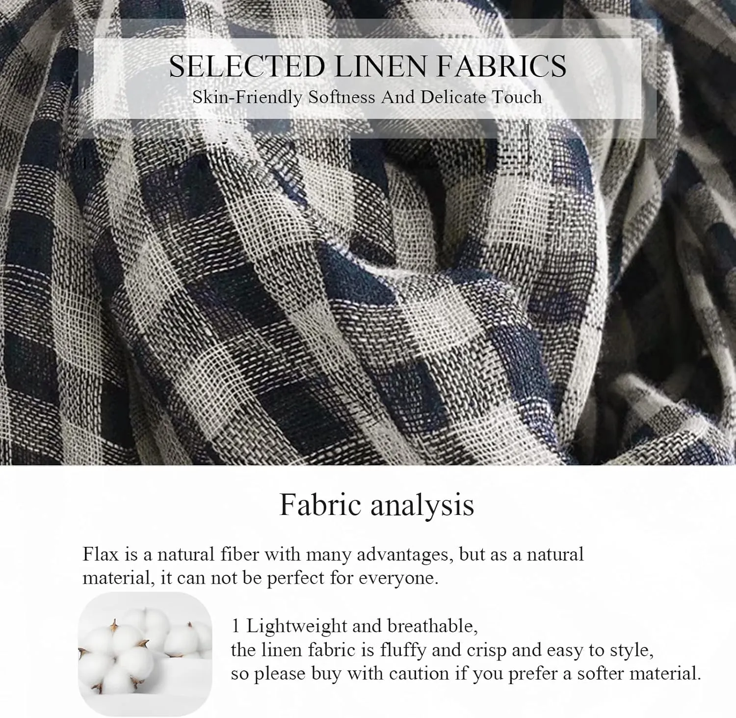 Flax Linen Scarf For Women Men Plaid Striped Print Lightweight Breathable Scarves Warm Stole Wrap Sunscreen Shawl