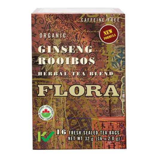 Flora Organic Ginseng Rooibos Tea 16 Tea Bags