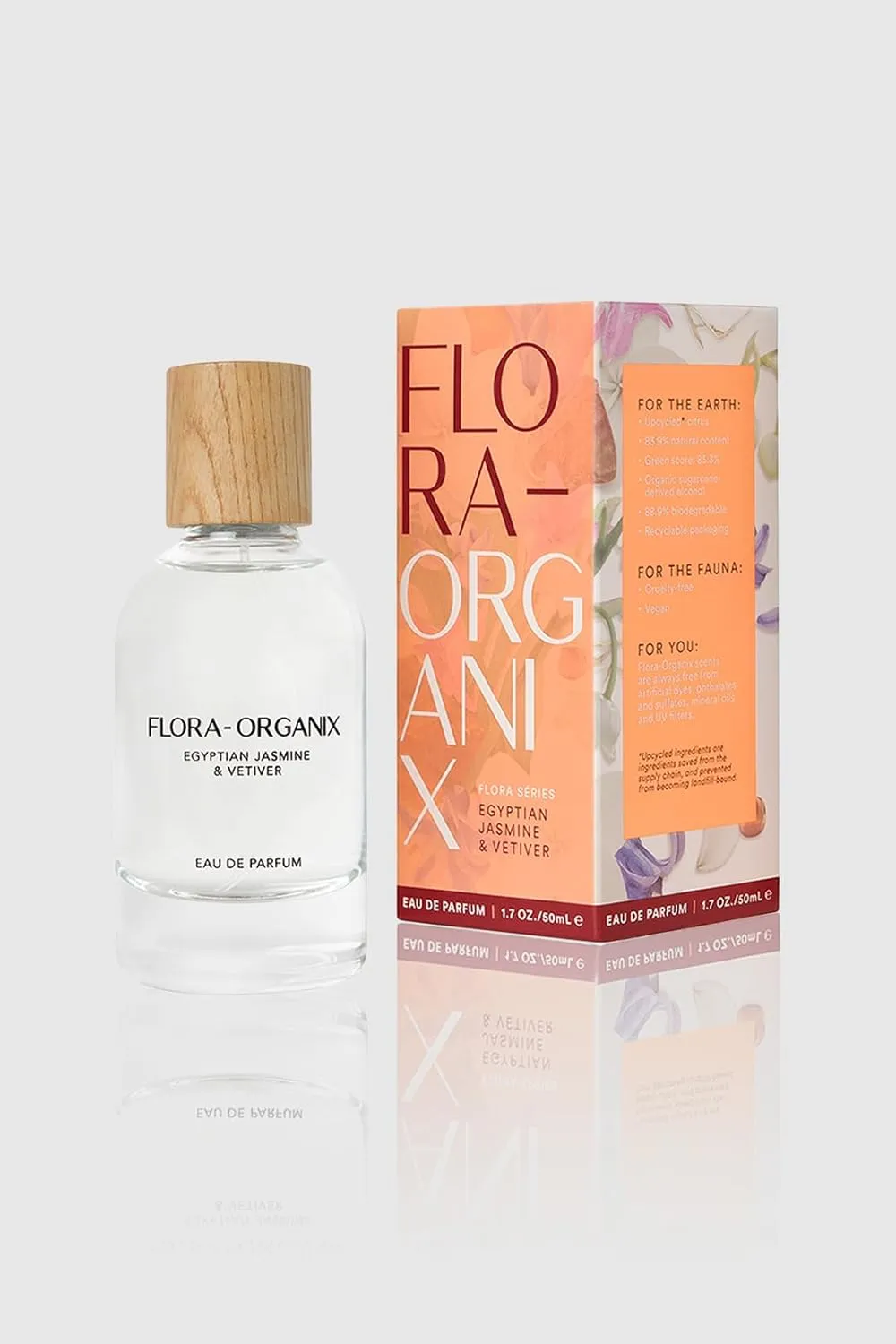 Flora-Organix Egyptian Jasmine & Vetiver Eau de Parfum - Natural Perfume with Spice Floral Notes - Cruelty-Free, Sulfate-Free, Vegan with Natural Ingredients - 1.7 oz