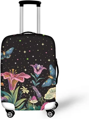 Flowers And Stars Luggage Suitcase Covers for Luggage Elastic Luggage Cover Protector Scratch Resistant Travel Suitcase Cover Fits 18-32 Inch Luggage Travel Bag Cover Travel Covers-M