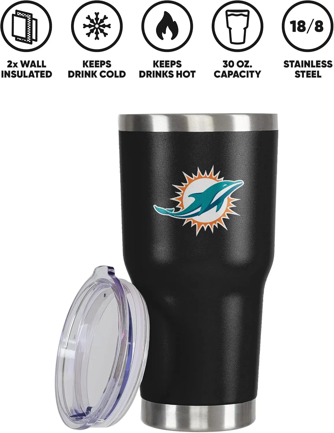 FOCO NFL unisex NFL Team Logo 30oz Insulated Stainless Steel Travel Mug Tumbler