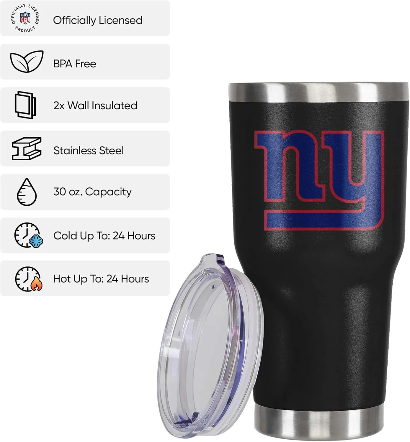 FOCO NFL unisex NFL Team Logo 30oz Insulated Stainless Steel Travel Mug Tumbler