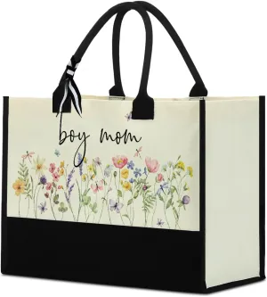 Fokongna Girls Trip Beach Bag Mimi Gigi Granny Nana Mama Abuela Nanny Housewarming Gifts Women Reusable Canvas Tote Bag