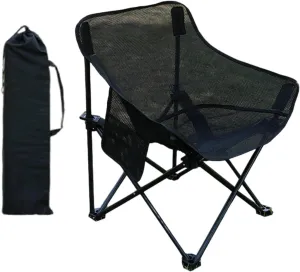 Folding Chair Camping Chair Folded Heavy Duty for Adults with Carrying Bag for Backpacking Travel Picnics Fishing Barbecue, Black