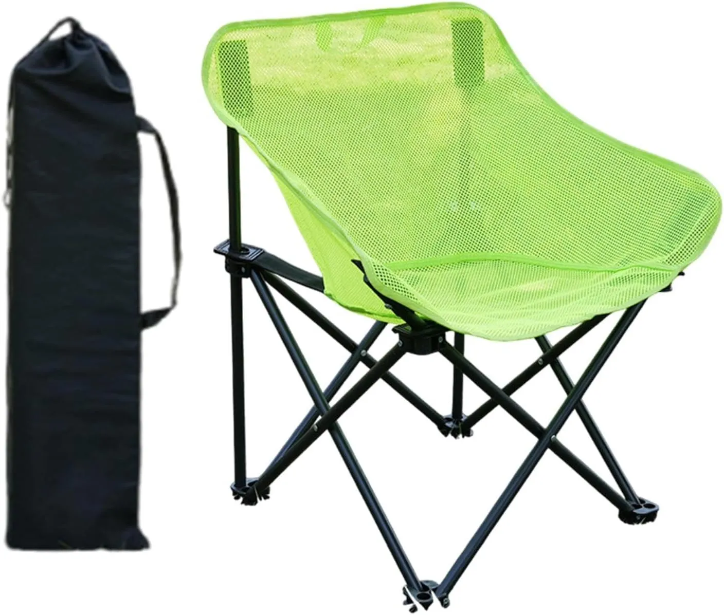 Folding Chair Camping Chair Folded Heavy Duty for Adults with Carrying Bag for Backpacking Travel Picnics Fishing Barbecue, Green