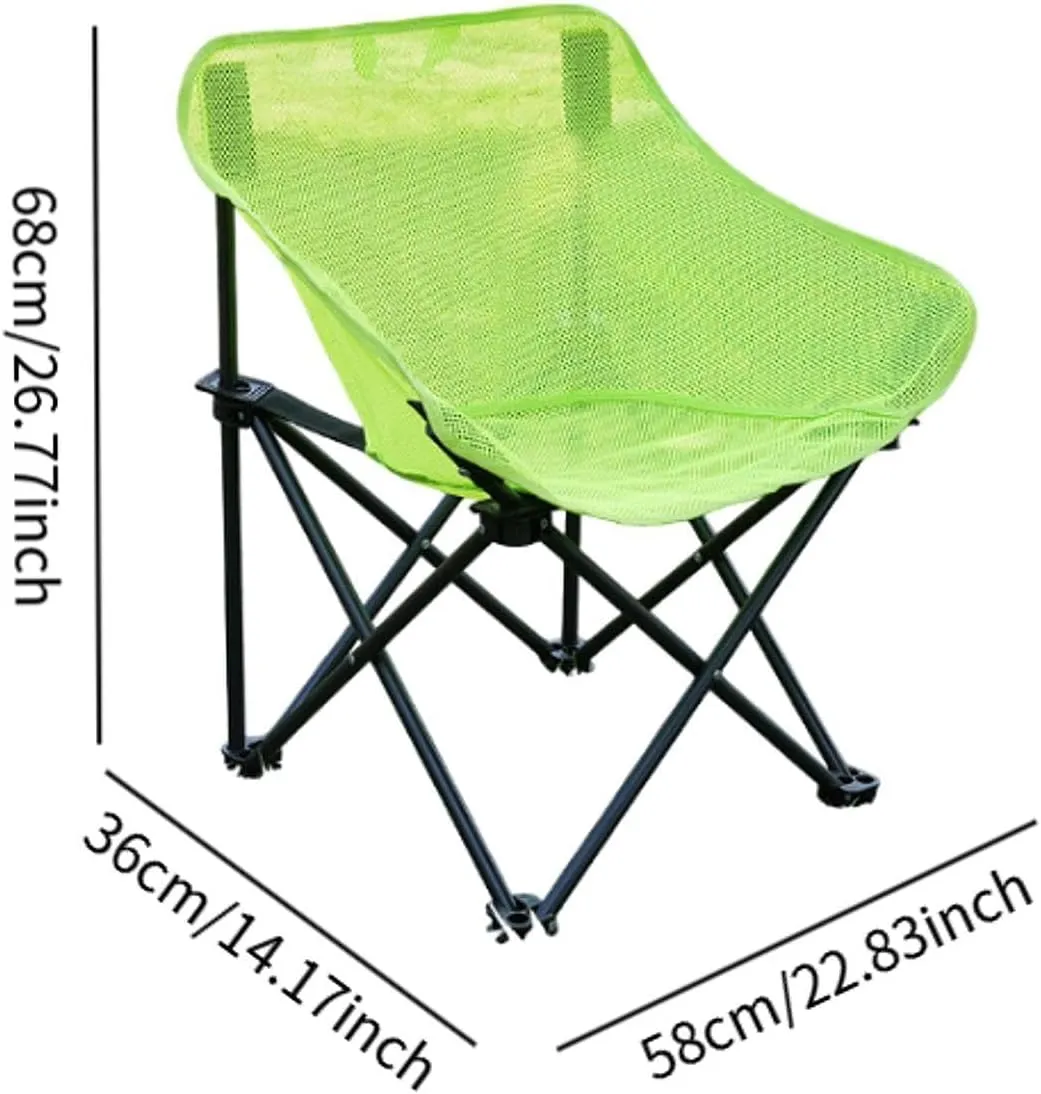 Folding Chair Camping Chair Folded Heavy Duty for Adults with Carrying Bag for Backpacking Travel Picnics Fishing Barbecue, Green