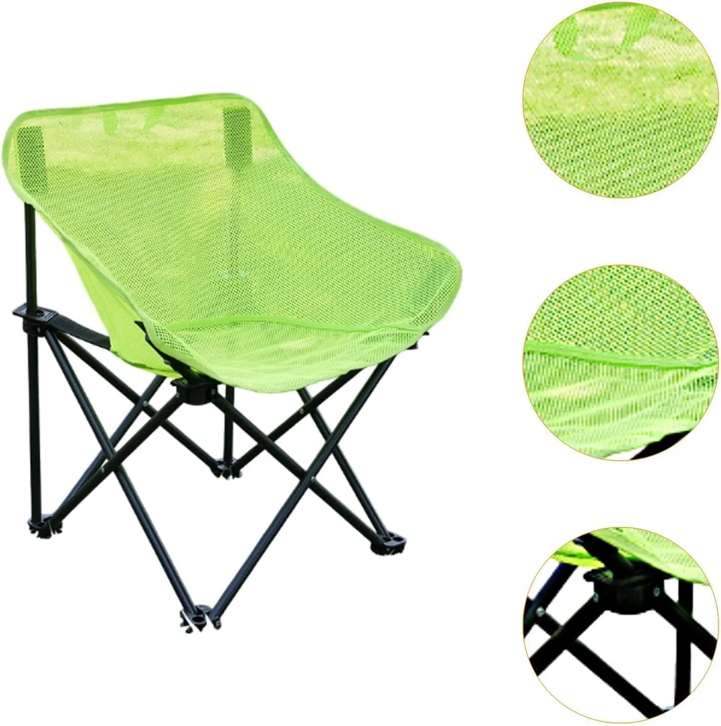 Folding Chair Camping Chair Folded Heavy Duty for Adults with Carrying Bag for Backpacking Travel Picnics Fishing Barbecue, Green