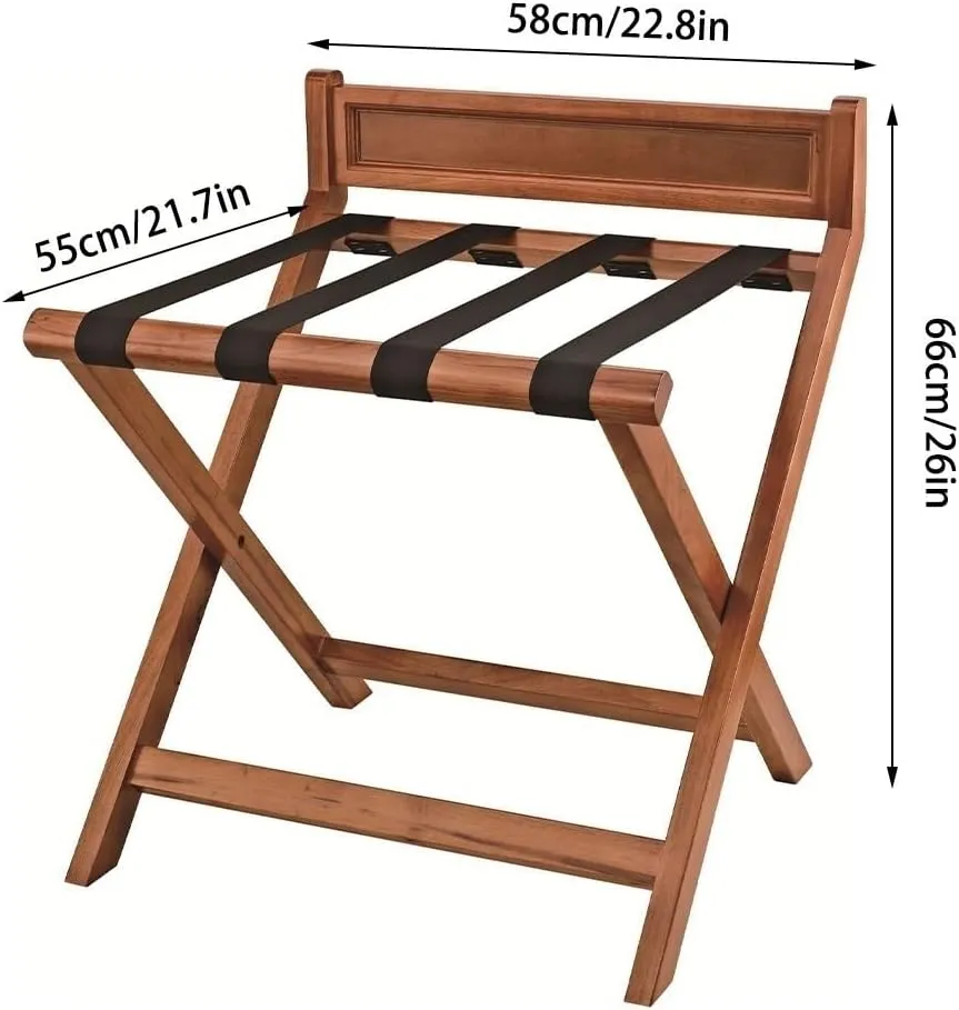 Folding Luggage Rack for Guest Room, Wooden Suitcase Stand, Luggage Stand for Hotel or Bedroom, Foldable Luggage Holder, Guest Room Essentials Organizer, Bag Rack(B)