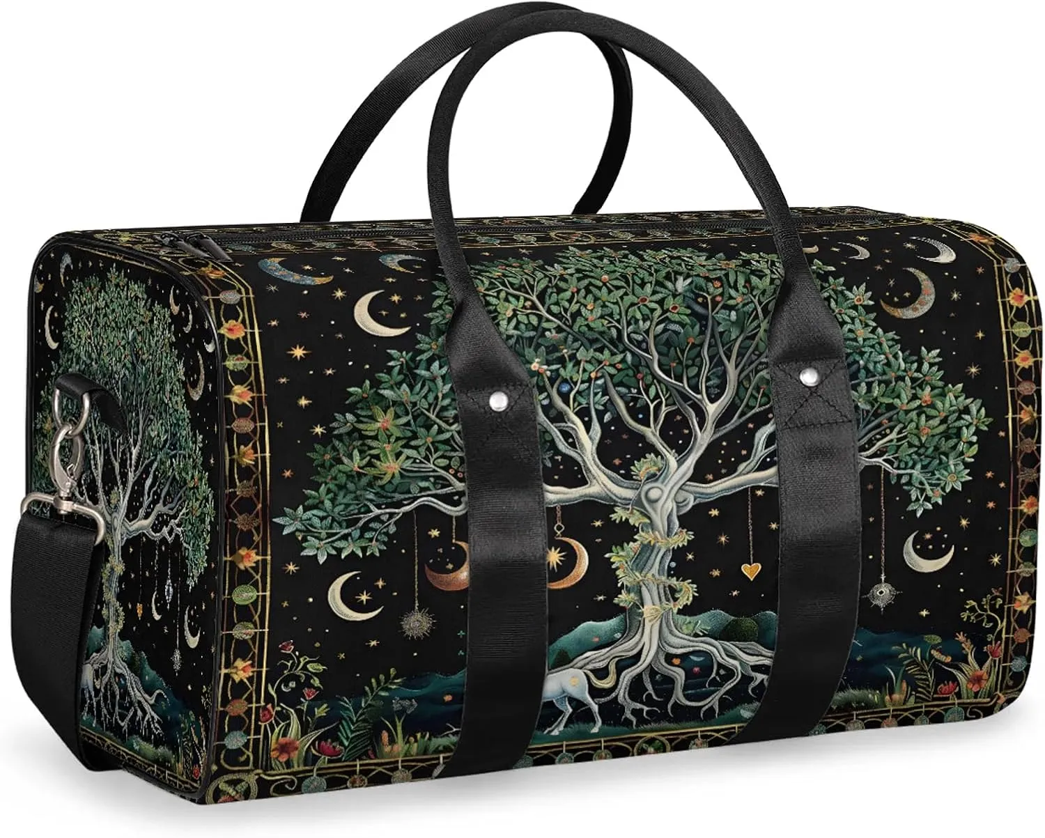 Forest Moon Tree Travel Bag for Men Women, Gym Duffle Bags for Travel, Carry On Luggage Bag, Weekender Overnight Workout Bags
