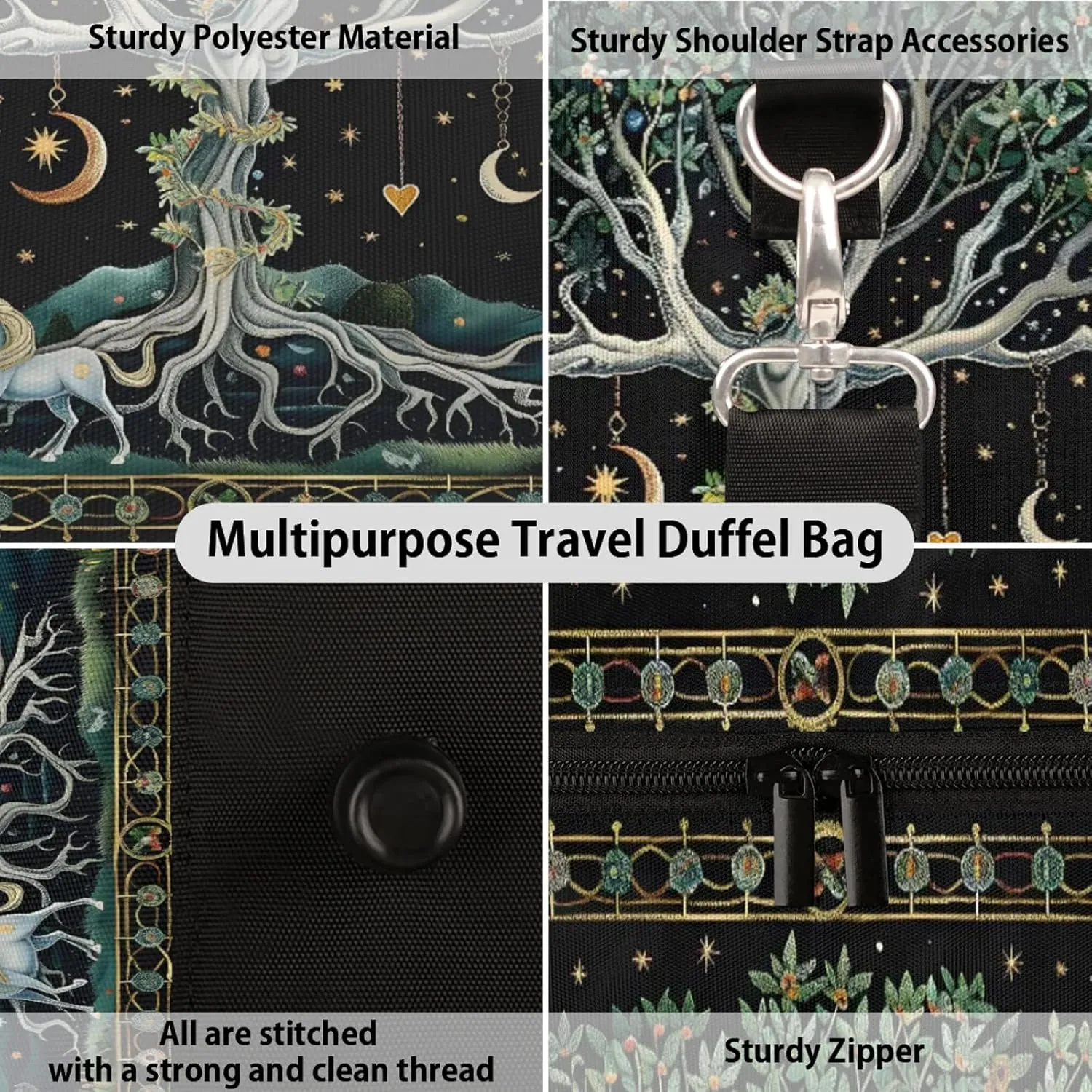 Forest Moon Tree Travel Bag for Men Women, Gym Duffle Bags for Travel, Carry On Luggage Bag, Weekender Overnight Workout Bags