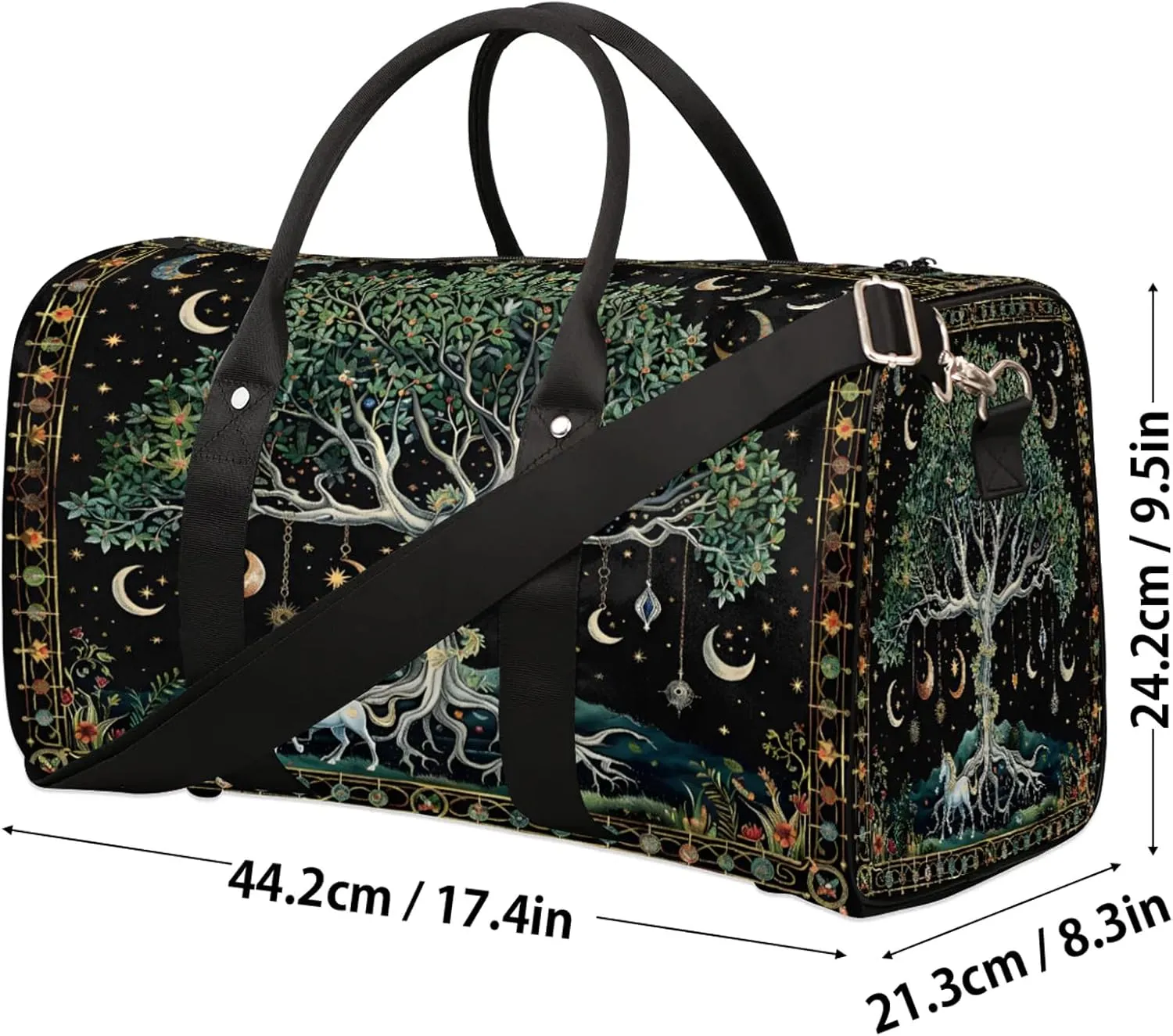 Forest Moon Tree Travel Bag for Men Women, Gym Duffle Bags for Travel, Carry On Luggage Bag, Weekender Overnight Workout Bags