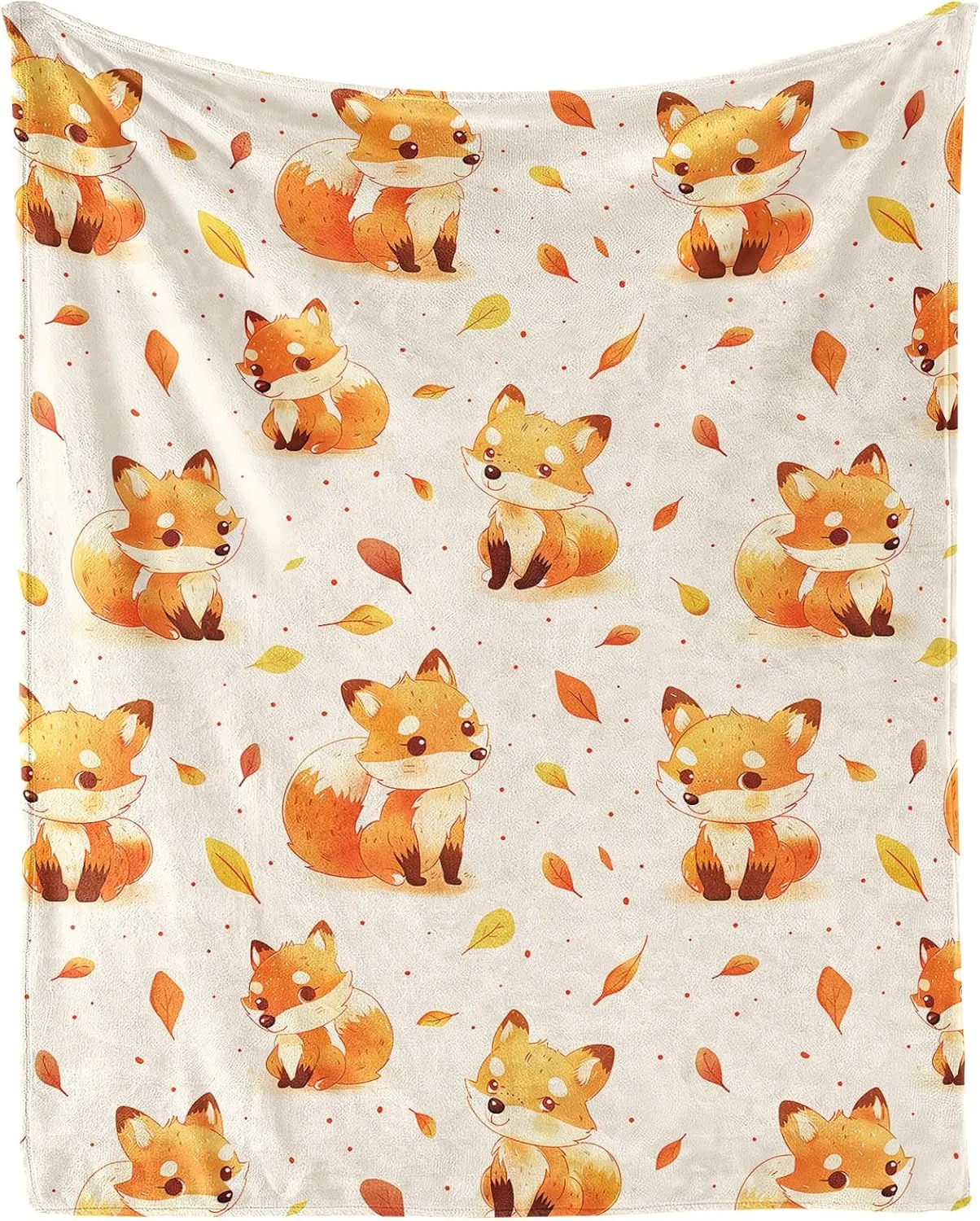 Fox Throw Blanket - Soft Flannel Blankets for Girls Boys Kids Fox Lovers - Warm Throw Blankets for All Season Lap, Chair, Sofa - 50"x40"