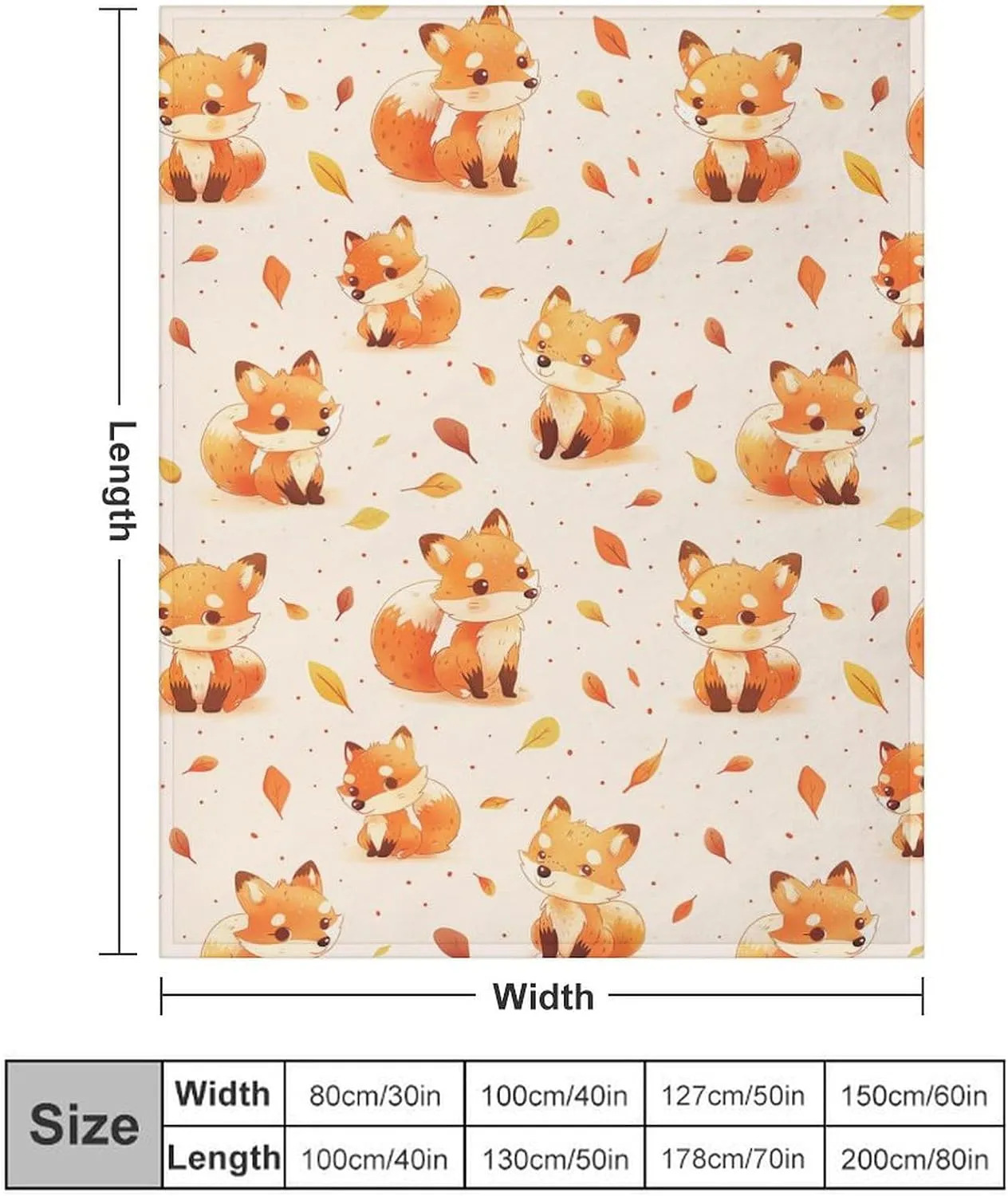 Fox Throw Blanket - Soft Flannel Blankets for Girls Boys Kids Fox Lovers - Warm Throw Blankets for All Season Lap, Chair, Sofa - 50"x40"