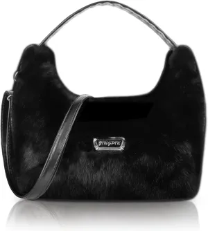 FuninCrea Plush Women's Shoulder Handbags Trendy Crossbody Bags with Zipper, Small Handbags with Removable Shoulder Strap