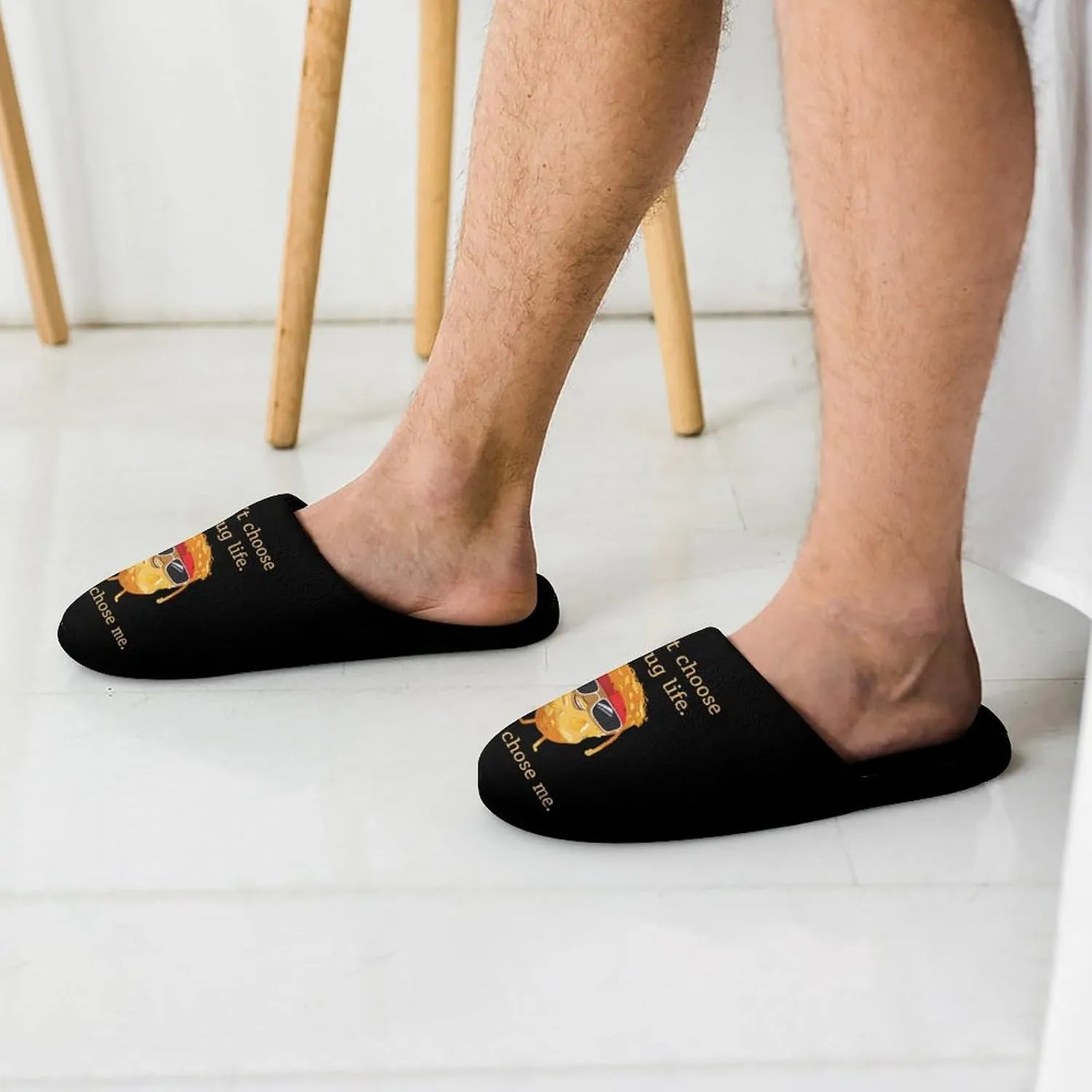 Funny Chicken Nugget Men's Slipper Non Slip Comfortable Winter Warm Home House Shoes