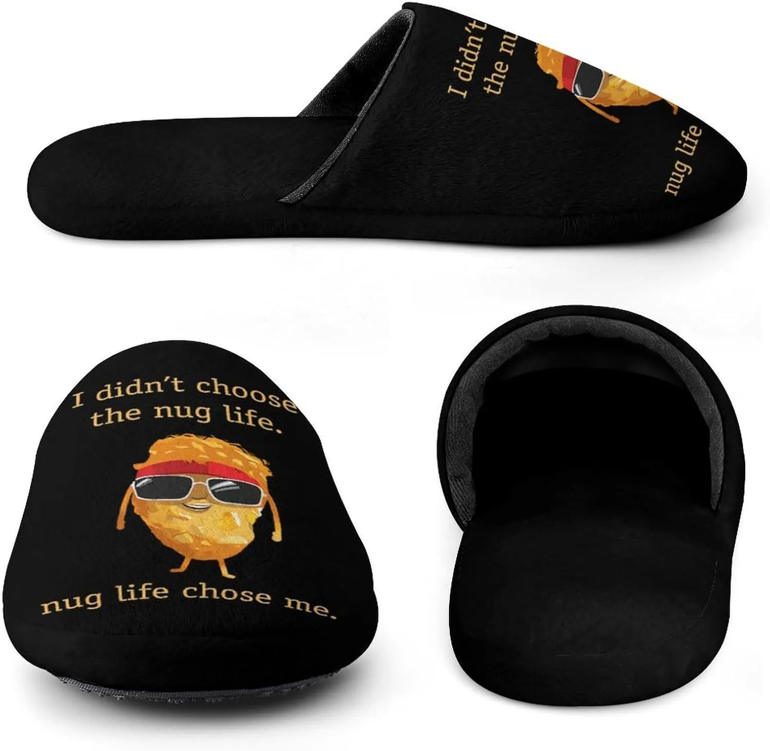 Funny Chicken Nugget Men's Slipper Non Slip Comfortable Winter Warm Home House Shoes