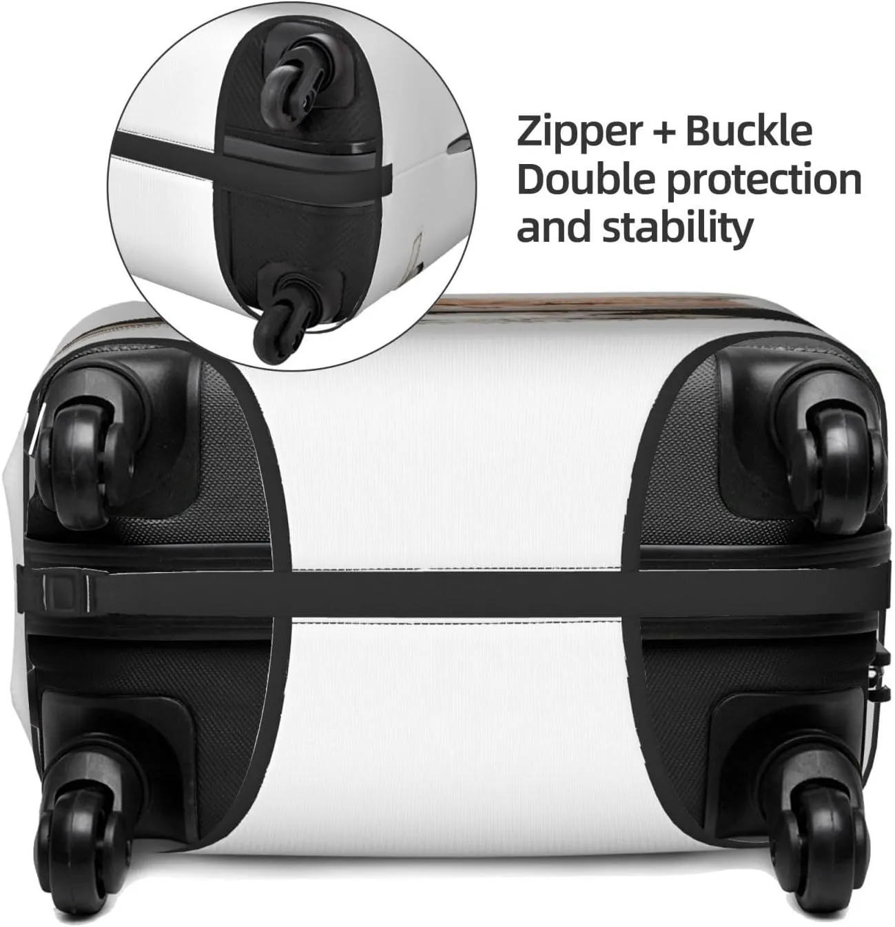 Funny Rich Cat Travel Luggage Cover Fits 18-32 Inch Luggage, Elastic Suitcase Cover Protector with Concealed Zipper for Wheeled Suitcase Tsa Approved
