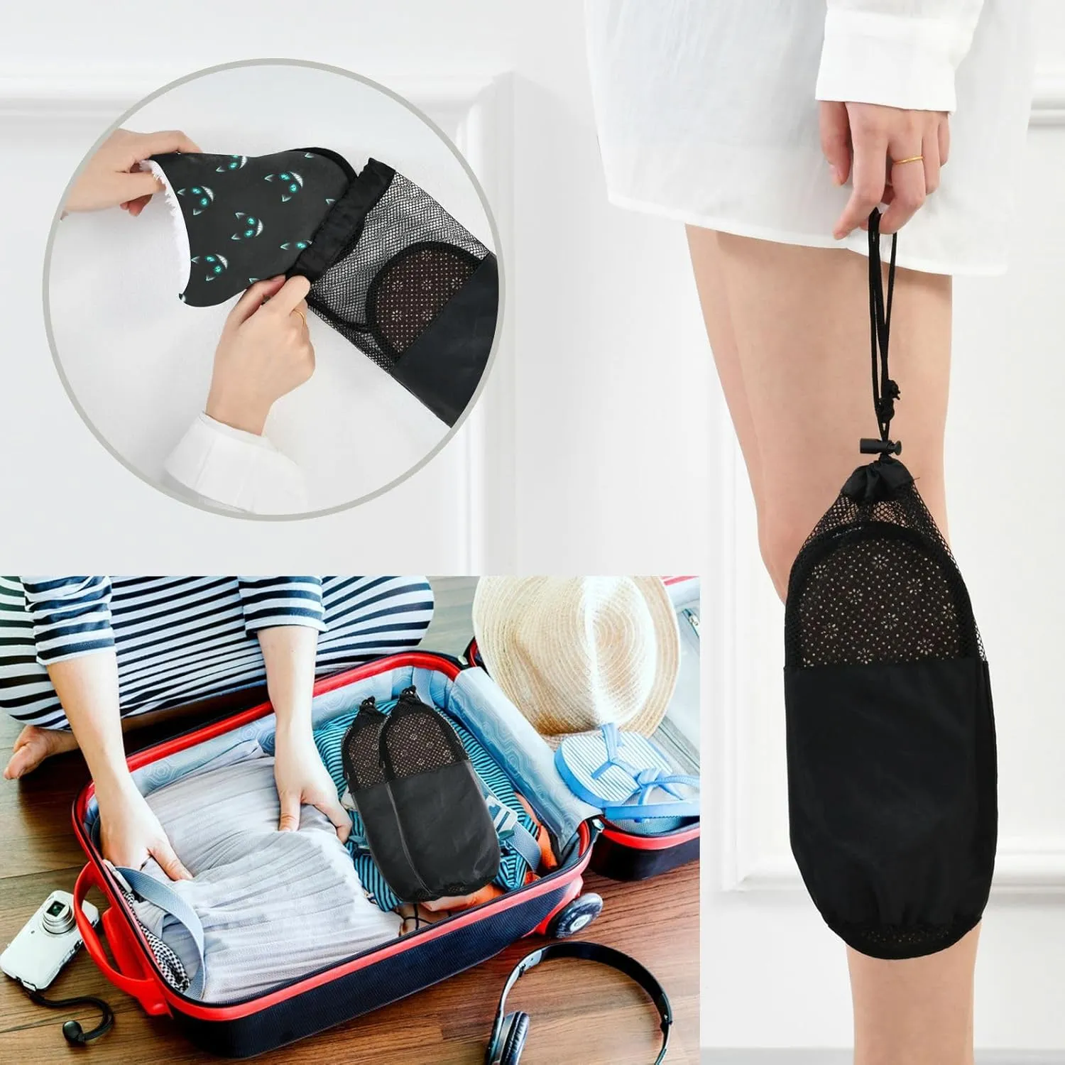 Fuzzy House Slippers Warm Nonslip Slippers for Women's Men's Cozy indoor Travel Shoes