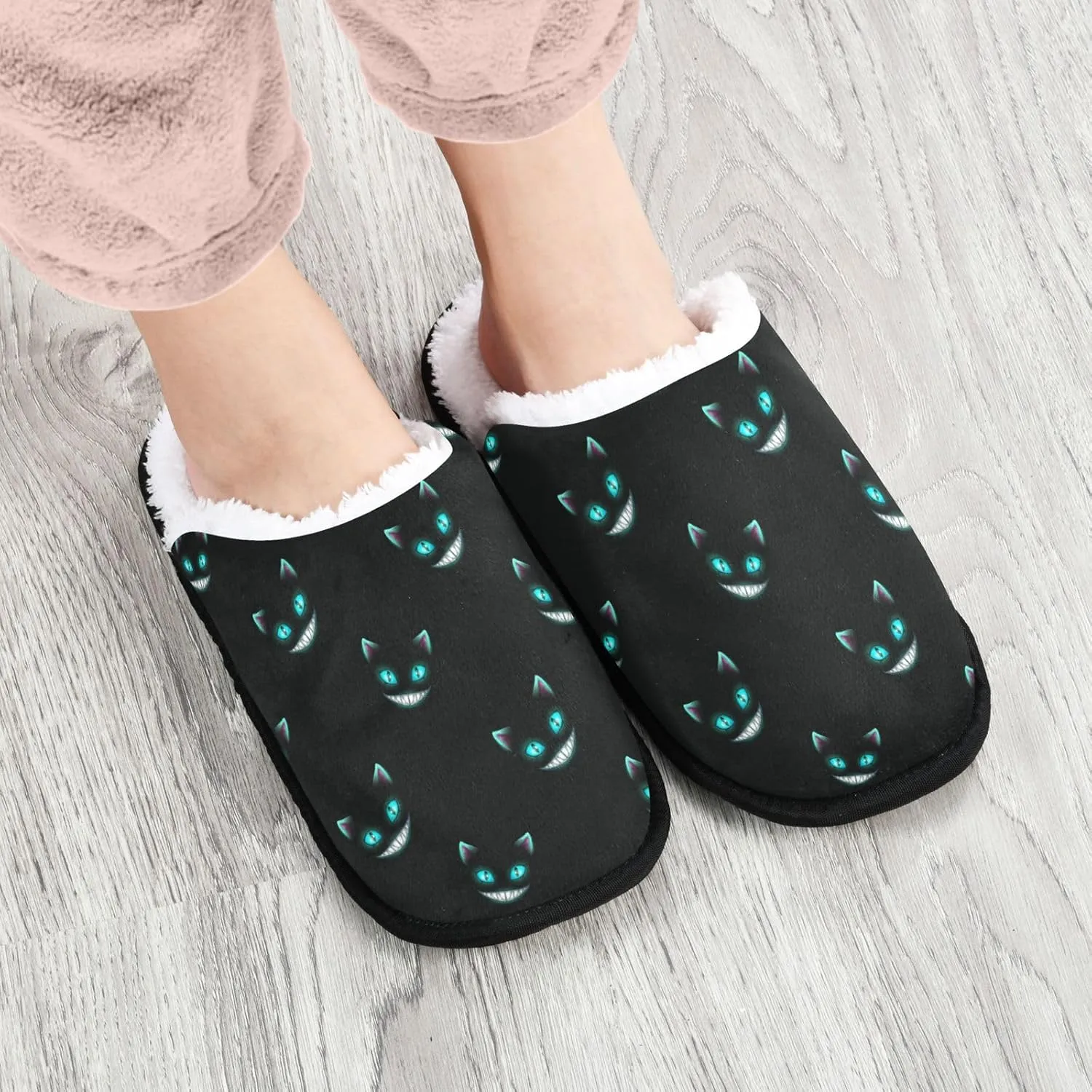 Fuzzy House Slippers Warm Nonslip Slippers for Women's Men's Cozy indoor Travel Shoes