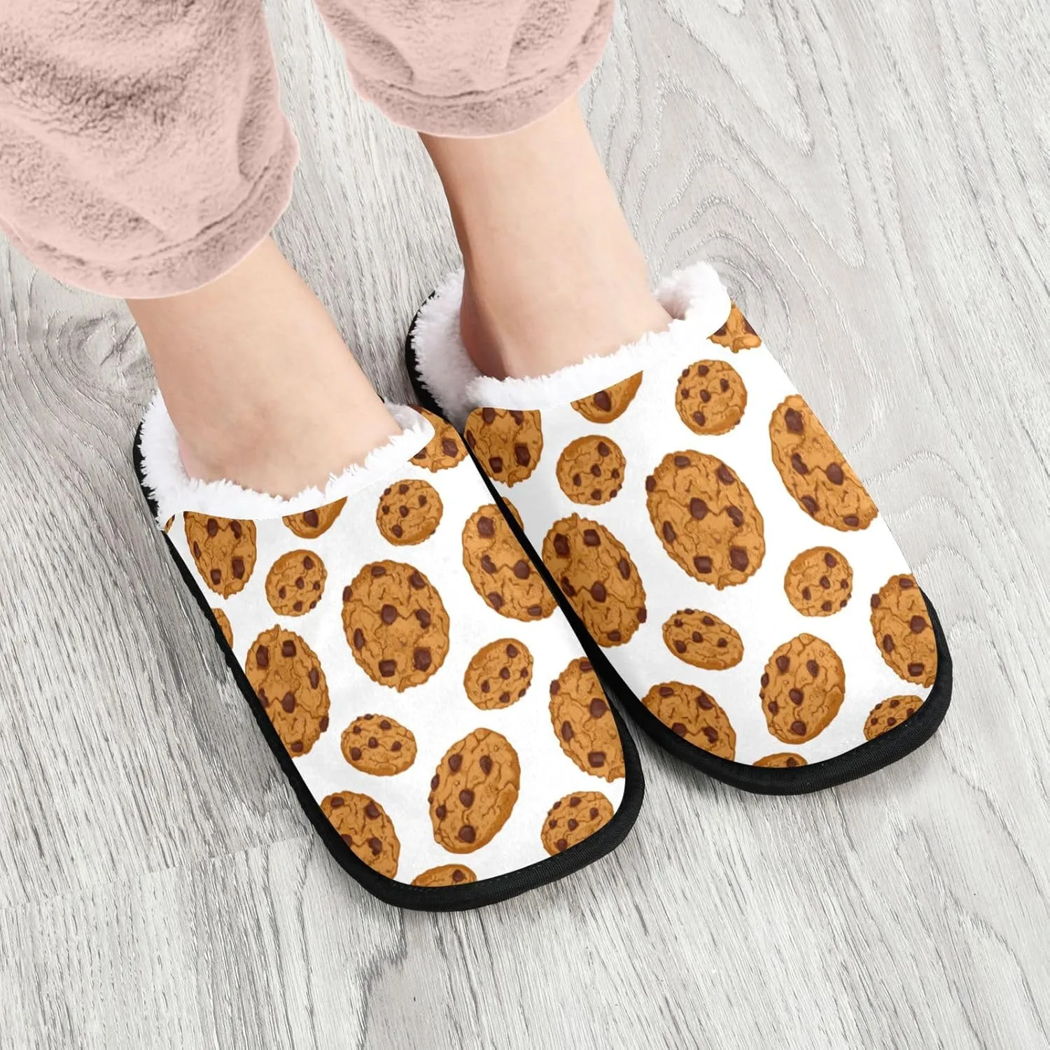 Fuzzy House Slippers Warm Nonslip Slippers for Women's Men's Cozy indoor Travel Shoes
