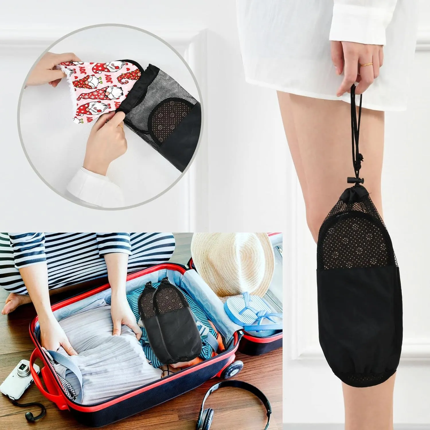 Fuzzy House Slippers Warm Nonslip Slippers for Women's Men's Cozy indoor Travel Shoes