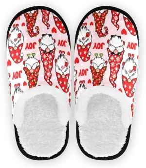 Fuzzy House Slippers Warm Nonslip Slippers for Women's Men's Cozy indoor Travel Shoes