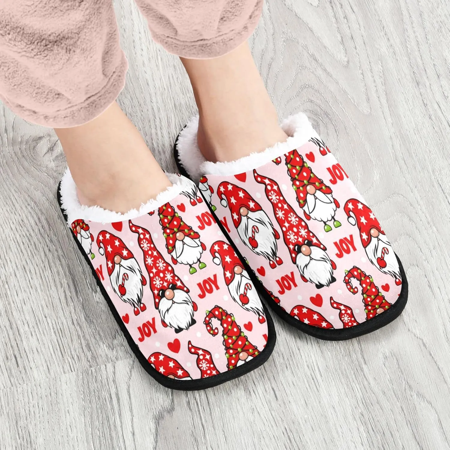 Fuzzy House Slippers Warm Nonslip Slippers for Women's Men's Cozy indoor Travel Shoes