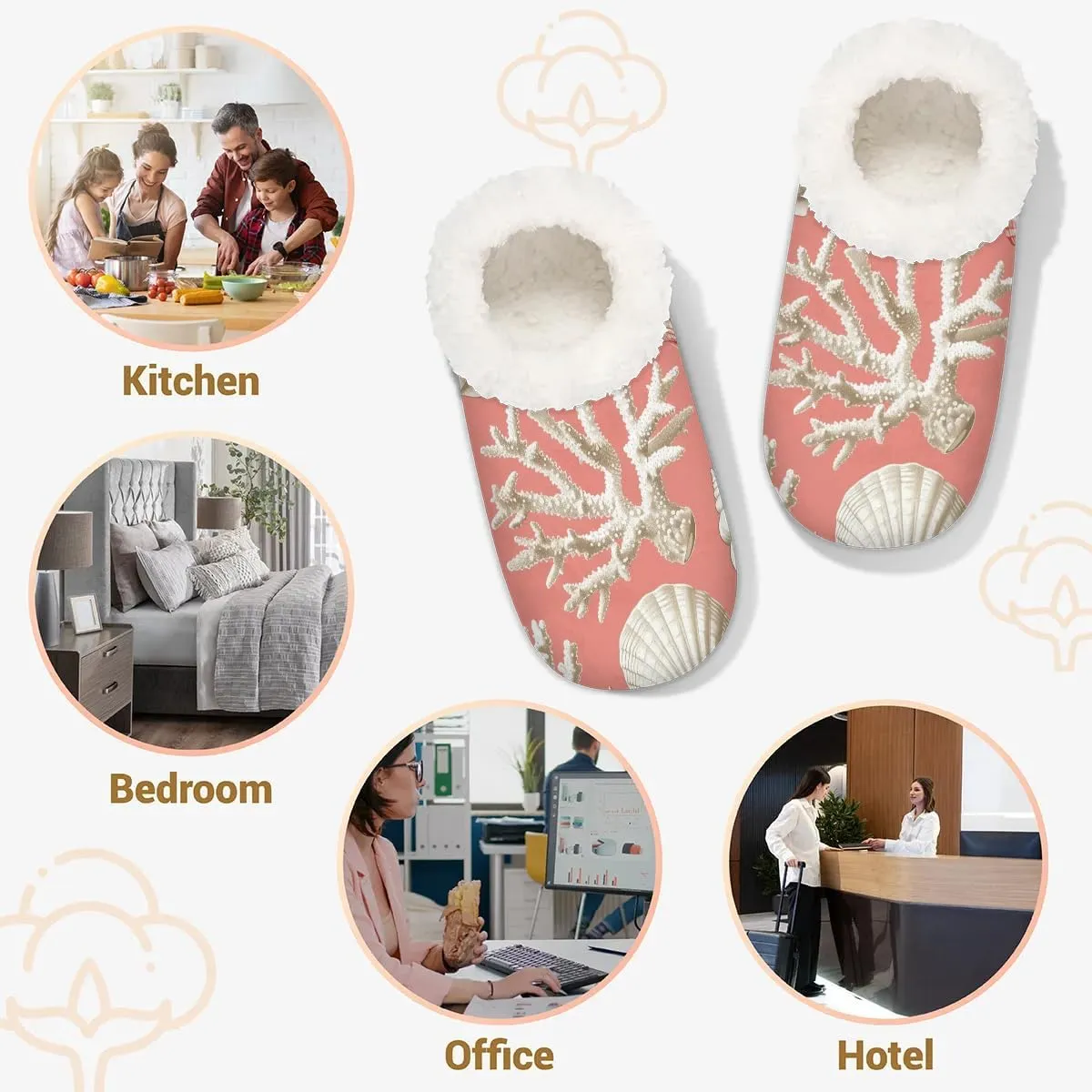 Fuzzy Slippers for Women Non-Slip Home Slippers Warm Indoor Bedroom Slippers Fluffy Women's Slippers Cozy Gift for Home Travel