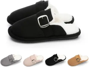 Fuzzy Slippers for Women with Memory Foam Warm Winter Suede House Slippers Shoes Indoor Outdoor Gifts For Women Faux Fur Anti-Skid