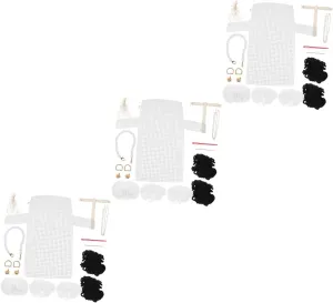 Gadpiparty 3 Sets Handbag Making Kit of Bag Materials with Woolen Yarn and Imitation Pearls for Crafting Unique and Accessories