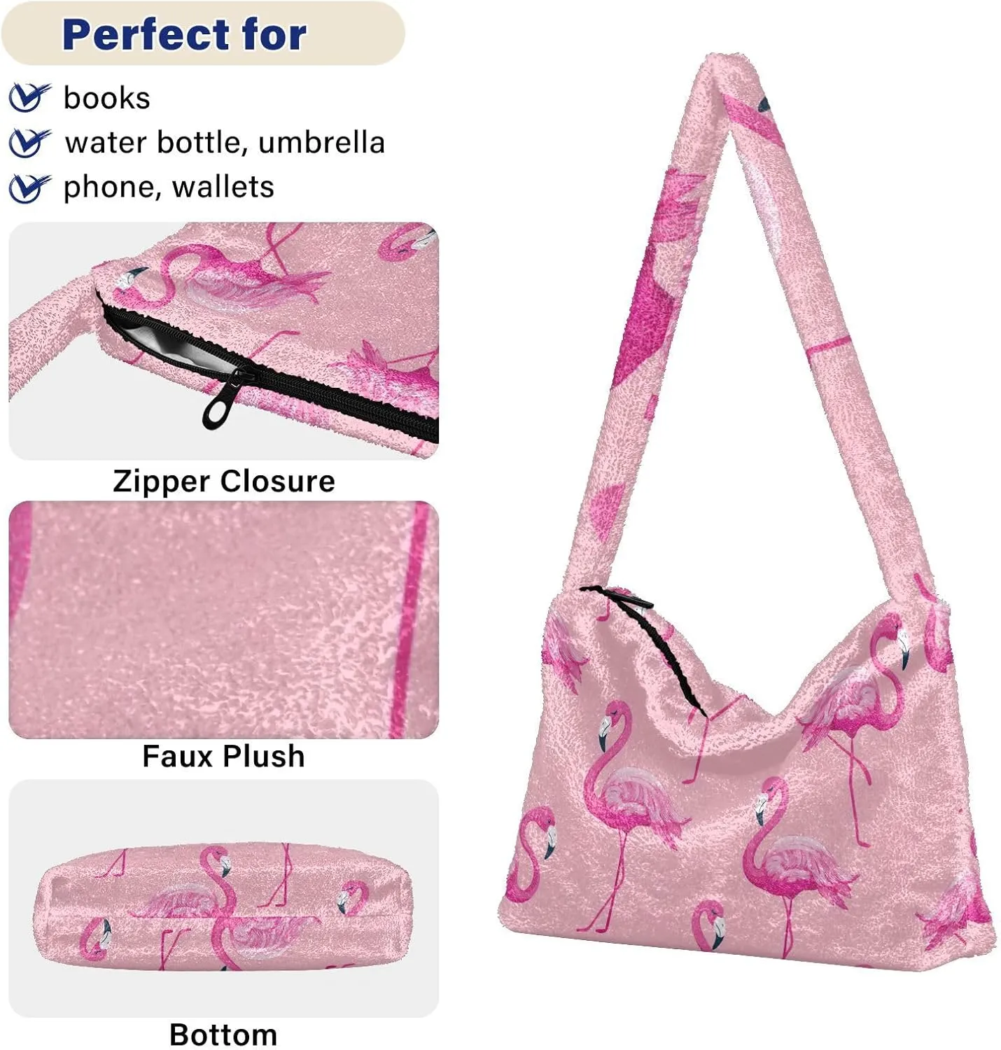 GAIGEO Pink Flamingos Women's Bag, Women's Handbags, Crossbody Bookbag for Women