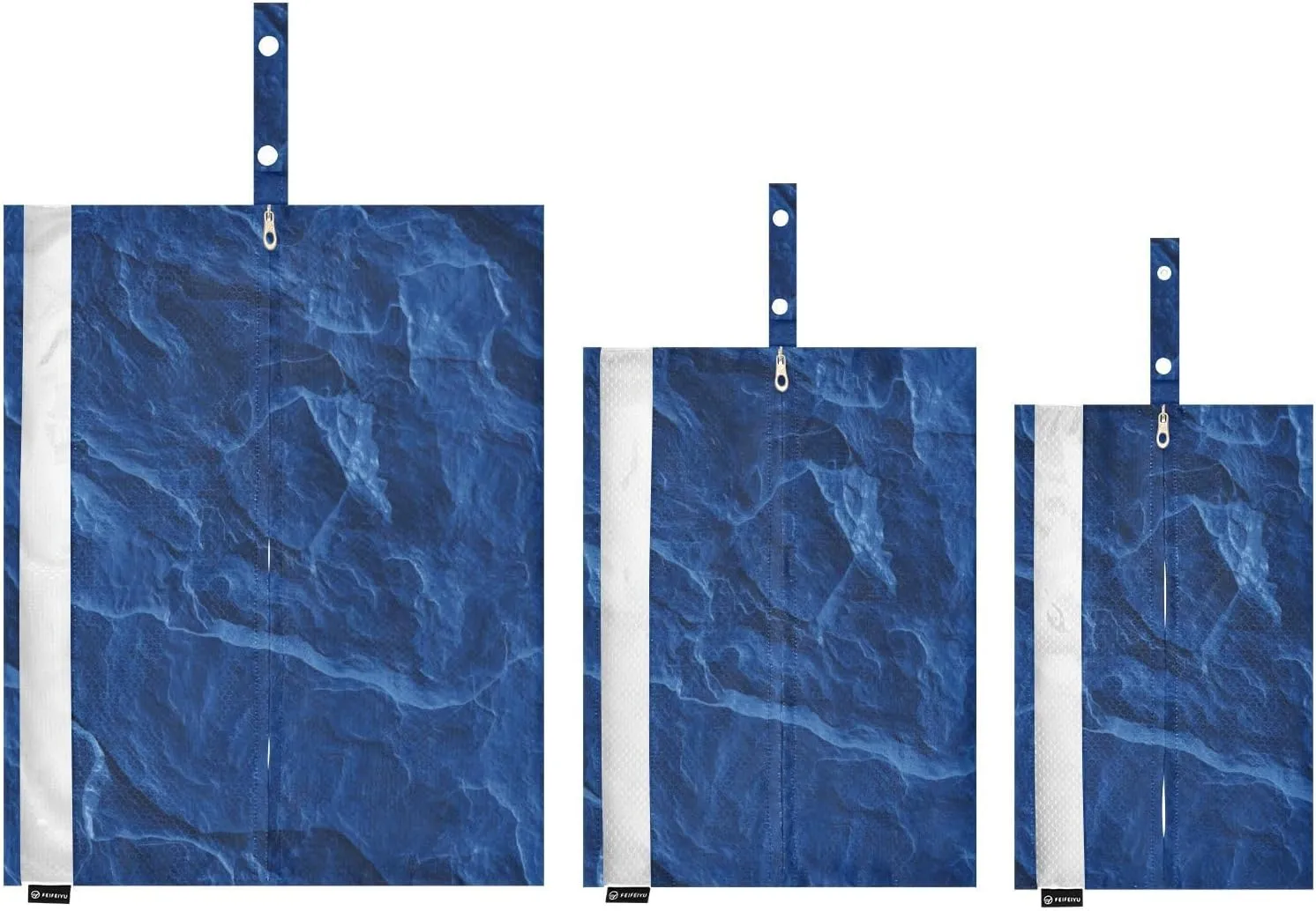 Garment Bag Closet Storage, Luggage Space Saver, Dark Royal Blue Slate Slab, Waterproof, 3 Set Travel Packing Cubes For Suitcases, Luggages Management Personnel