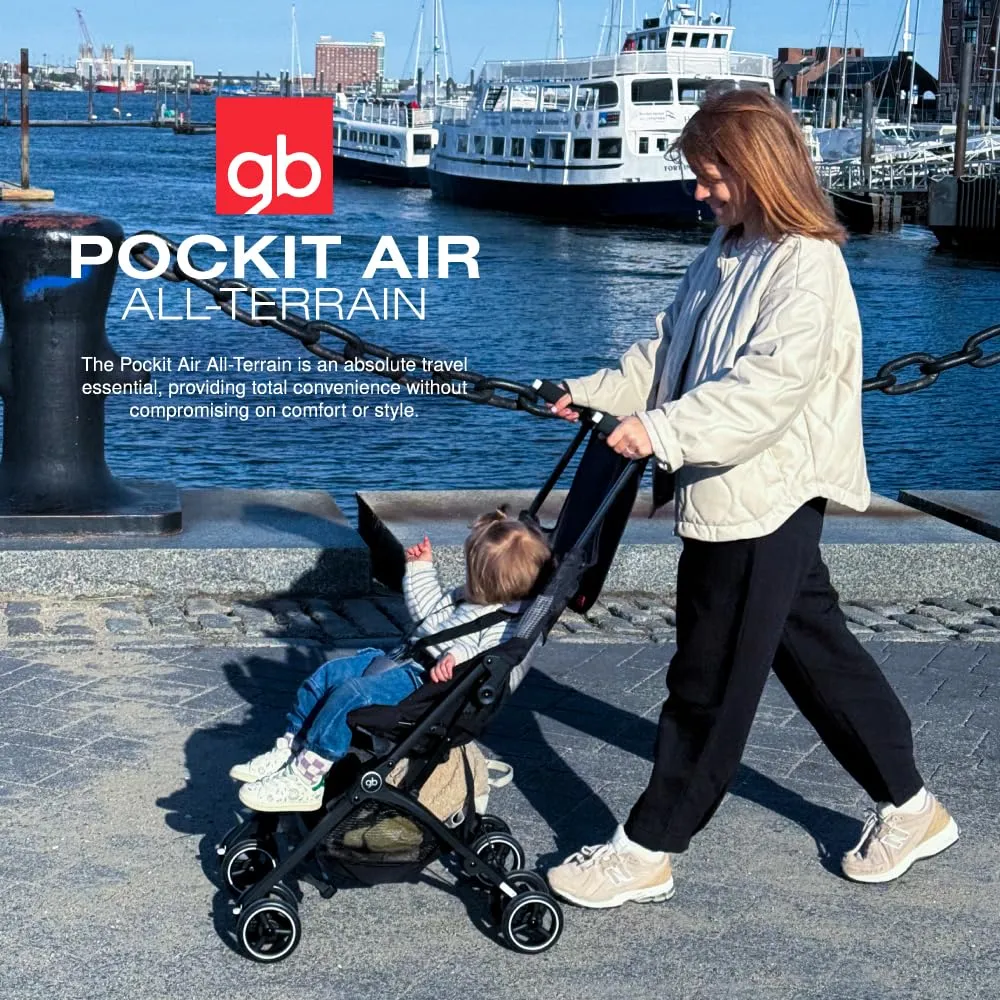 gb Pockit Air All Terrain Ultra Compact Lightweight Travel Stroller with Breathable Fabric in Night Blue , 28x17.5x39.8 Inch (Pack of 1)