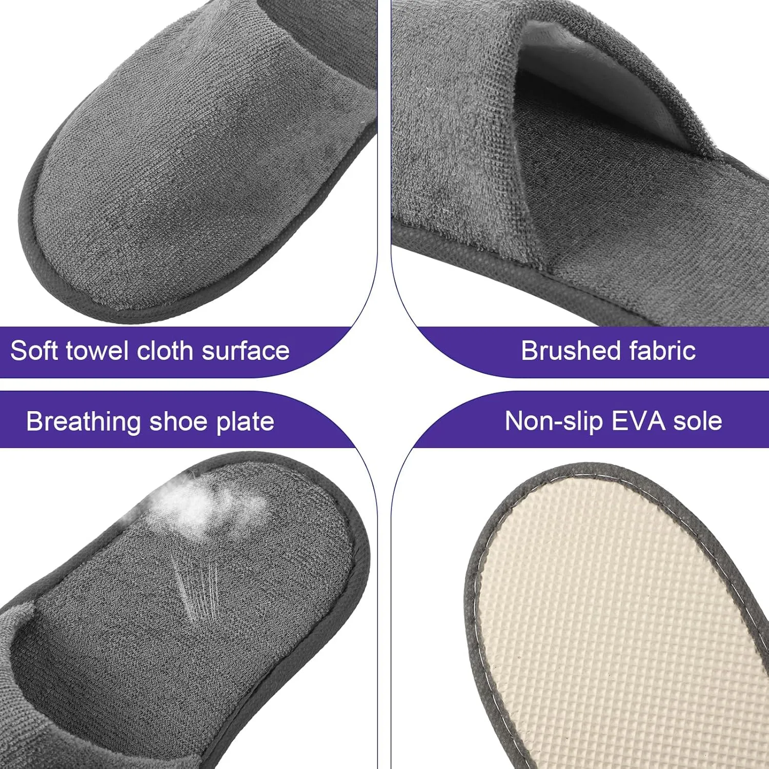 Geyoga 12 Pair Disposable House Slippers for Guests Non Slip Disposable Slippers for Spa Travel Hotel Shoeless Home Bride Bathroom Bedroom